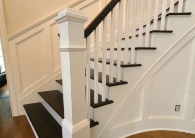 Wooden Stairs and white railings